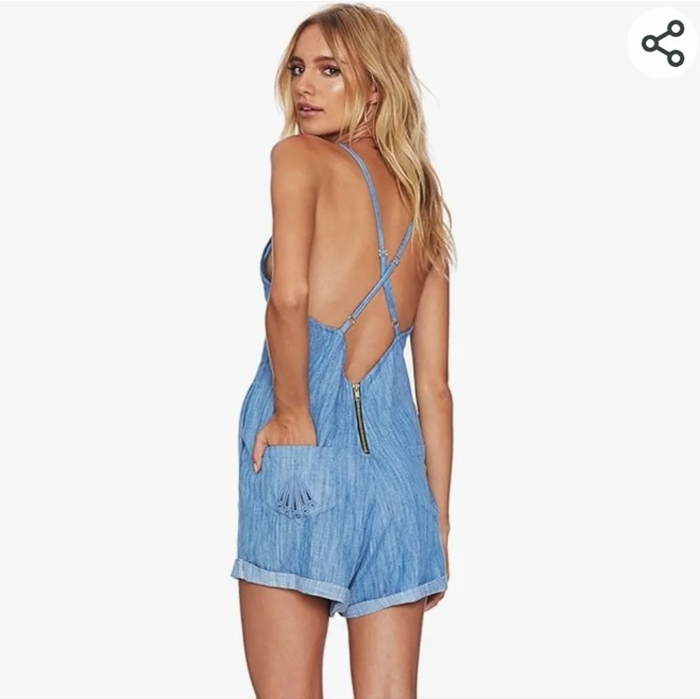 Beach Riot | Denim romper - Picture 3 of 7
